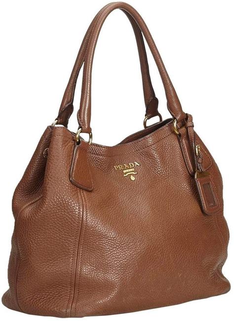 designer tote bags prada|Prada brown leather tote bag.